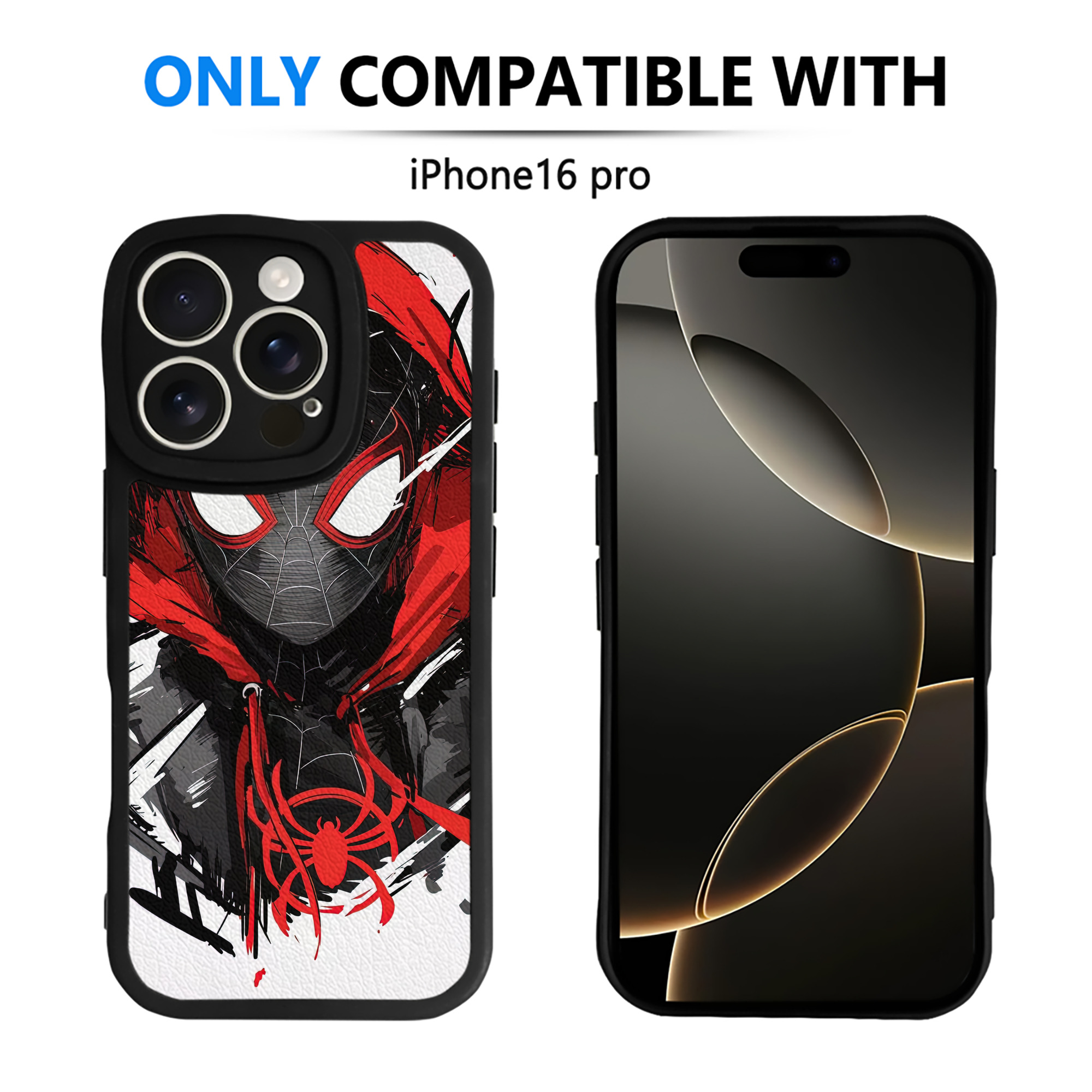 （画像用） Spider Man スパイダーマン 【iPhone 16シリーズ対応】シリコンスマホケース（レザー調） 材質：シリコン